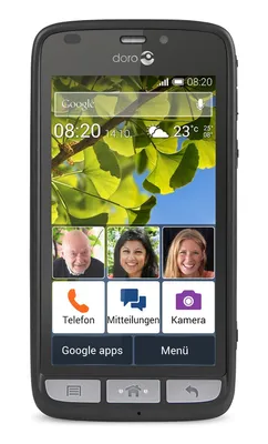 Produktbild von Doro Liberto 820, 11,4 cm (4.5"), 940 x 560 Pixel, 8 MP, Android 4.4.2, Schwarz