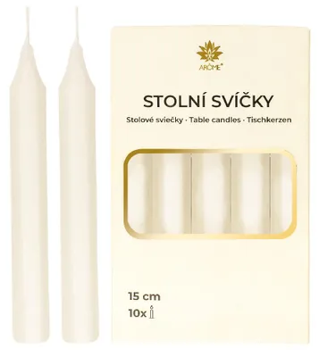 Zdjęcie produktu dla ARÔME Świece stołowe, 10 sztuk, 20 x 150 mm. Kolor: czerwony