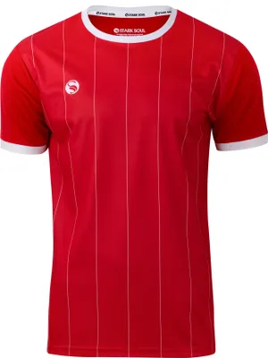 Produktbild von Stark Soul® Sport T-Shirt "Pinstripes", Trainingsshirt, Trikot, Herren – Rot/Weiß - Gr: 3XS
