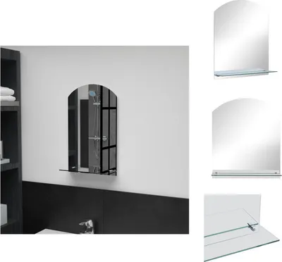 Image de vidaXL Miroir mural avec étagère 30×50 cm verre trempé - miroir