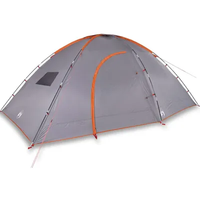 Image de Tente de camping 8 personnes gris et orange imperméable