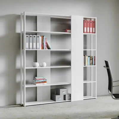 Immagine prodotto di Libreria Moderna 5 Ripiani 178x36x204 cm in nobilitato Bianco