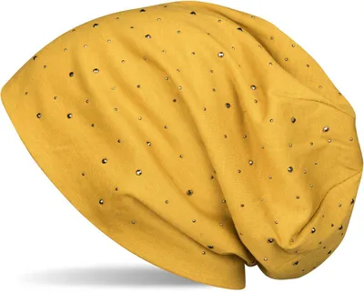 Produktbild von styleBREAKER Damen Beanie Mütze mit edler Strass-Nieten Applikation, Longbeanie Slouch 04024037