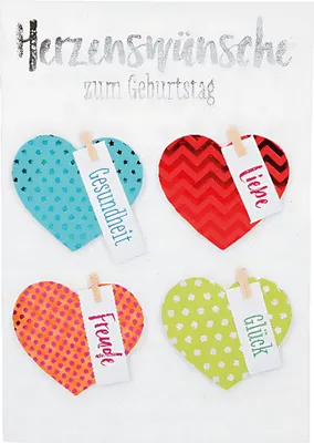 Produktbild von Designers Best Klappkarte Motiv 14, Herzenswünsche zum Geburtstag...