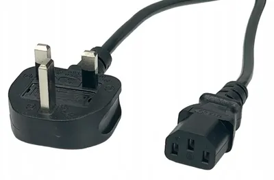 Produktbild von Netzkabel UK-Stecker auf IEC C13, 1,8 m, 3x0,75 mm², 5 A, schwarz
