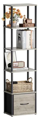 Image de Armoire avec 6 étagères et 1 tiroir (finition chêne clair)