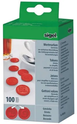 Obrázok produktu pre žetóny sigel "Nápoje", z plastu, červené