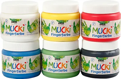 Produktbild von KREUL MUCKI, Schwarz, Blau, Grün, Rot, Weiß, Gelb, Waschbar, Gluten-frei, 150 ml