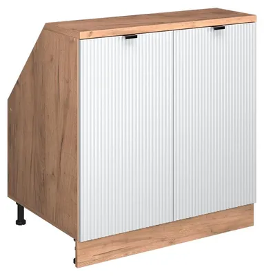 Zdjęcie produktu dla Szafa skosna Vicco Rion Białe pofałdowanie 80 x 81.6 cm z 2 drzwiami, korpus szafy głębokość 60 cm, Model 60161