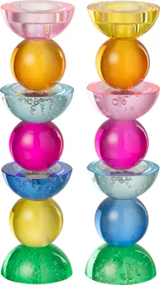 Immagine prodotto di J-Line Portacandele in vetro multicolore grande assortito 2
