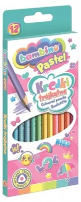 Produktbild von BAMBINO dreieckige Buntstifte 12 Farben PASTELL
