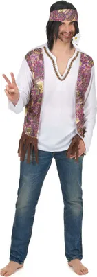 Produktbild von Lässiges Hippie-Herrenkostüm bunt M / L