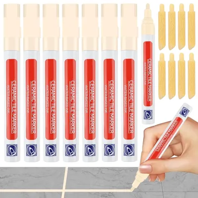 Imagen del producto de Masilla para juntas, color beige, 8 unidades, de secado rápido, resistente al agua, para juntas de baños
