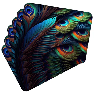 Obrázek produktu pro Sada 6 kusů prostírání 40x30 cm Peacock Eye 1 prostírání Omyvatelné - žáruvzdorný korkový podklad odolává teplotám do 100 °C