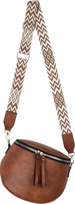 Produktbild von Bauchtasche Umhängetasche Crossbody-Bag Hüfttasche Kunstleder Italy-Design BROWN
