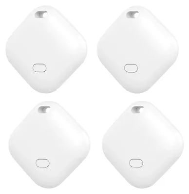Image de Smart Tracker, tracker Bluetooth, résistant à l'eau, batterie remplaçable, 4 pièces blanc
