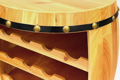 Produktbild von Weinregal Holz Weinfass Natur 70 cm 371 Bar Flaschenregal Flaschenständer Fass Holzfass