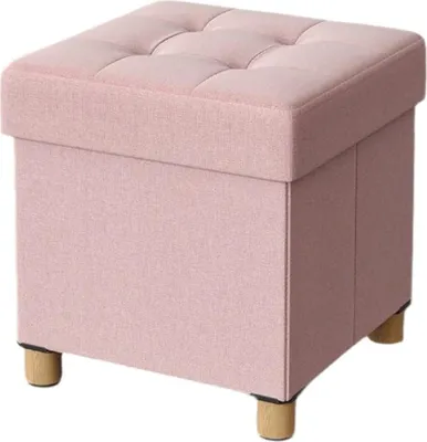 Obrázok produktu pre Skladacia stolička s úložným priestorom – podnožka – 38,1 x 38,1 x 40,1 cm