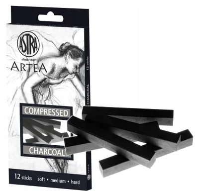 Produktbild von Gepresste Zeichenkohle für Skizzen ASTRA Artea 12er Set