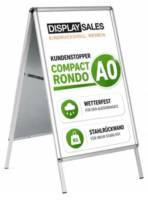 Produktbild von Kundenstopper Compact Rondo 25mm DIN A0 Plakatständer silber
