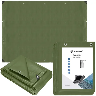 Productafbeelding van Afdekzeil | Dekzeil | Zeildoek | Waterdicht | PVC | 3 x 5 m | 120 g/m2 | Groen