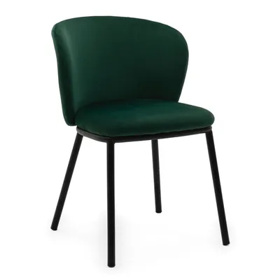 Zdjęcie produktu dla NEW HOME Krzesło glamour BARI tapicerowane krzesło do jadalni do salonu - zielone - nowoczesne meble welur aksamit