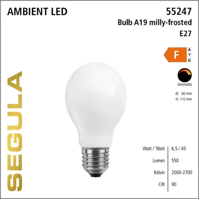 Immagine prodotto di Segula 55247 SEGULA LED Glühlampe opal-matt E27 6,5W 1900-2700K dimmbar