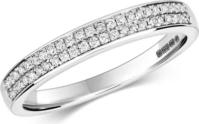 Produktbild von Eleganter 9 Karat (375) Weißgold Halb Eternity Diamant Damenring Brillant-Schliff 0.18 Karat H - I1, 57 (18.1); TRS21124RSP