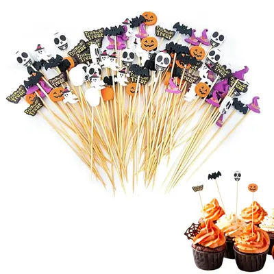 Halloween-Deko-Set, 100 Stück, 12 cm, Kürbis & Fledermaus