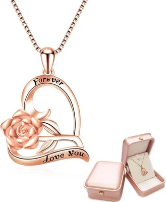 Produktbild von SWEETIME Damen Halskette Silber 925 Herzkette in roségold