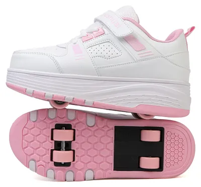 2-in-1 Rollschuhe mit einziehbaren Rädern für Kinder, 4 Räder