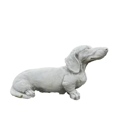 Produktbild von Schöne Figur Dackel Hund perfekt für den Garten zur Dekoration, aus Steinguss Neu Frostfest Witterungsbeständig, Tierfigur zur Gartengestaltung JA-091