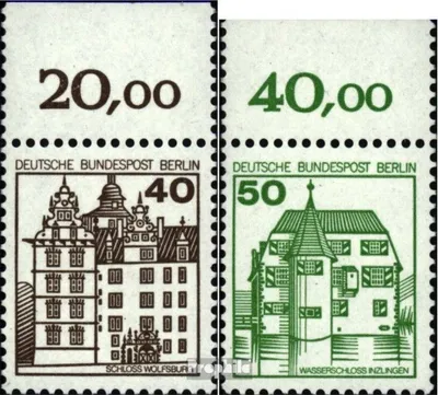 Produktbild von Briefmarken Berlin (West) 1980 Mi 614A-615A Oberrandstücke (kompl.Ausg.) gestempelt Burgen und Schlösser