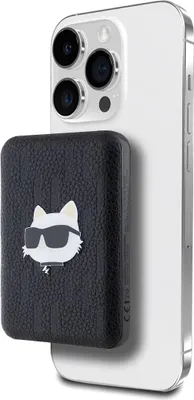 Zdjęcie produktu dla Karl Lagerfeld Powerbank Indukcyjnyklpb5Fpgkschhk 15W 5000Mah Czarny/Black Choupette Head Pin Magsafe