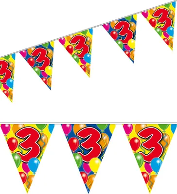 Produktbild von 3. Geburtstag Wimpel-Girlande Party-Deko bunt 10m
