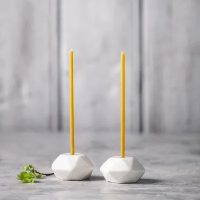 Immagine prodotto di Portacandele in Vetroceramica per candele sottili, bianchi