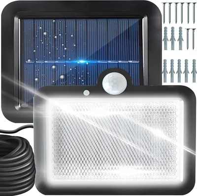 Produktbild von Solárne svetlá Vonkajšie so senzorom pohybu 108 LED záhradné solárne svetlá Super jasné nástenné svetlo Vonkajšie senzorové záhradné svietidlá Vonkajšie svietidlá Retoo
