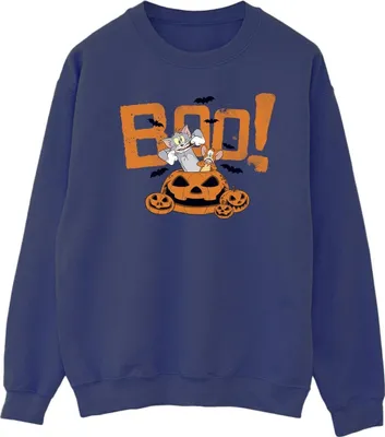 Produktbild von Tom & Jerry - "Halloween Boo!" Sweatshirt für Herren BI47143 (XL) (Marineblau)