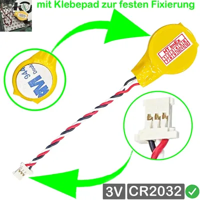 Produktbild von RTC BIOS CMOS Batterie Battery Akku kompatibel mit Lenovo P/N: 23.22042.001