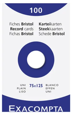 Produktbild von Exacompta Karteikarten 100 Stück 75x125 - Weiß - 13301E