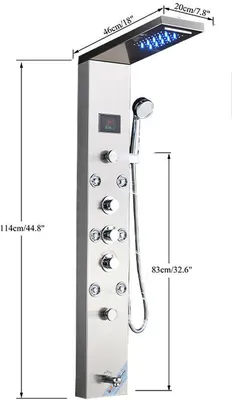 Obrázok produktu pre LED sprchový panel z nehrdzavejúcej ocele Vodopádová sprchová súprava Rain Shower Masážna sprchová batéria