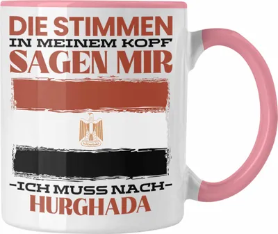 Produktbild von Trendation - Hurghada Tasse Urlaub Heimat Geschenk Spruch Ägpten Geschenkidee (Rosa)