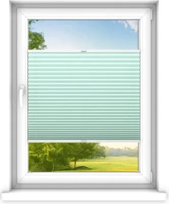 Immagine prodotto di time4blinds, Tenda plissettata su misura, Senza fori, 130x100 cm, Menta