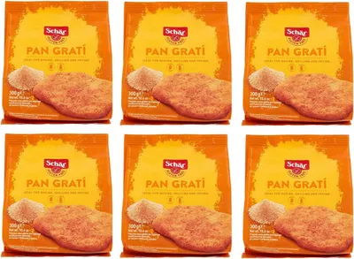 Produktbild von 6x Schär Gluten Free Pan Gratí für Eine Knusprige und Schmackhafte Panade Präparat zum Panieren 300g Packung