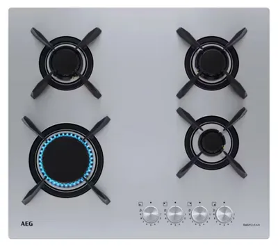 Produktbild von AEG HGB64423UZ, Edelstahl, Integriert, 60 cm, Gaskochfeld, 4 Zone(n), 4 Zone(n)