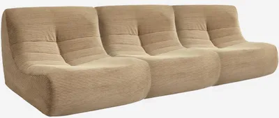 Immagine prodotto di Divano modulare velluto, 3 posti, Beige scuro