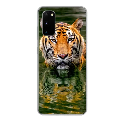 Produktbild von MuchoWow® Handyhülle Schutzhülle Hülle für Samsung Galaxy S20 Tiger - Wasser - Spiegelung Silikon Softcase Handy Hülle - Bild