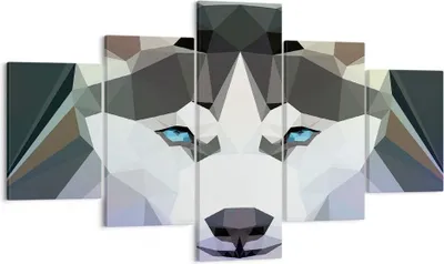 Produktbild von Bild auf Leinwand - Leinwandbild - Hund Husky Portrait - 125x70cm - Wand Bild - Wanddeko - Leinwanddruck - Bilder - Kunstdruck - Wanddekoration - Leinwand bilder - Wandkunst - EA125x70-3080