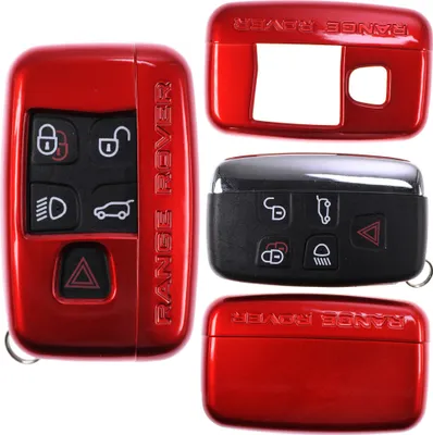 Produktbild von Auto Schlüssel Kunststoff Hülle ABS Plastik Schutz Cover Rot kompatibel mit Land Rover Range Rover Evoque KEYLESS SMARTKEY