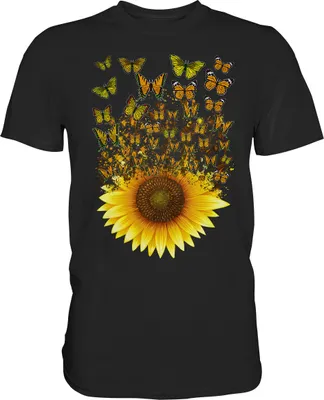 Produktbild von Sonnenblumen Schmetterling T-Shirt Gärtner Geschenk Garten – Black / M